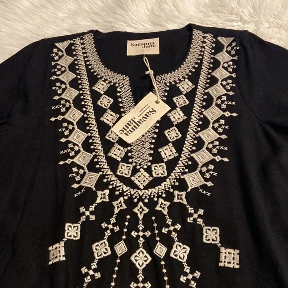 Savanna Jane Linen Black Dress size L brand new length 36” bust 38/40” - Picture 9 of 12